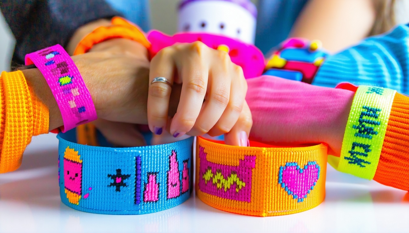 Vibrant wristbands and clothing with personality
